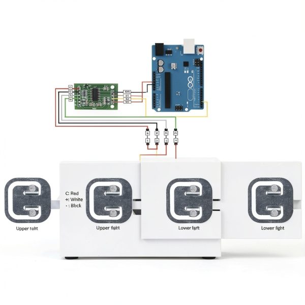2 Sets 50kg Human Scale Load Cell Weighing Sensor Resistance Strain Half-Bridge Sensor + HX711 A/D Amplifier Weight Module DIY Kit Compatible Arduino-3