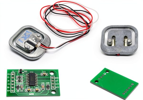 4pcs 50kg Load Cell Half Bridge Strain Gauge Human Body Scale Digital Weighting Sensor + 1pc HX711 AD Amplifier Weight Module for Arduino-1