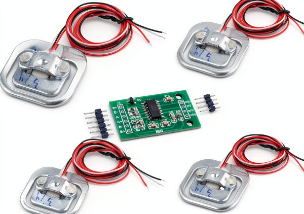 4pcs 50kg Load Cell Half Bridge Strain Gauge Human Body Scale Digital Weighting Sensor + 1pc HX711 AD Amplifier Weight Module for Arduino-0
