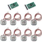2 Sets 50kg Human Scale Load Cell Weighing Sensor Resistance Strain Half-Bridge Sensor + HX711 A/D Amplifier Weight Module DIY Kit Compatible Arduino-0