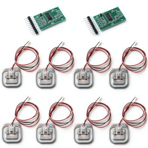 2 Sets 50kg Human Scale Load Cell Weighing Sensor Resistance Strain Half-Bridge Sensor + HX711 A/D Amplifier Weight Module DIY Kit Compatible Arduino-0