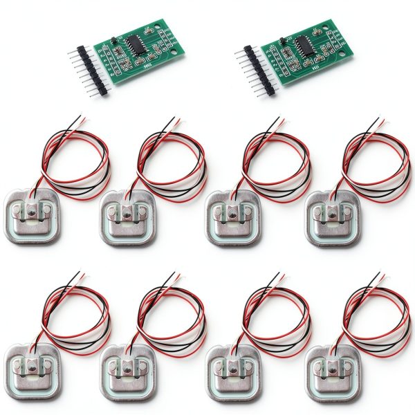 2 Sets 50kg Human Scale Load Cell Weighing Sensor Resistance Strain Half-Bridge Sensor + HX711 A/D Amplifier Weight Module DIY Kit Compatible Arduino-0